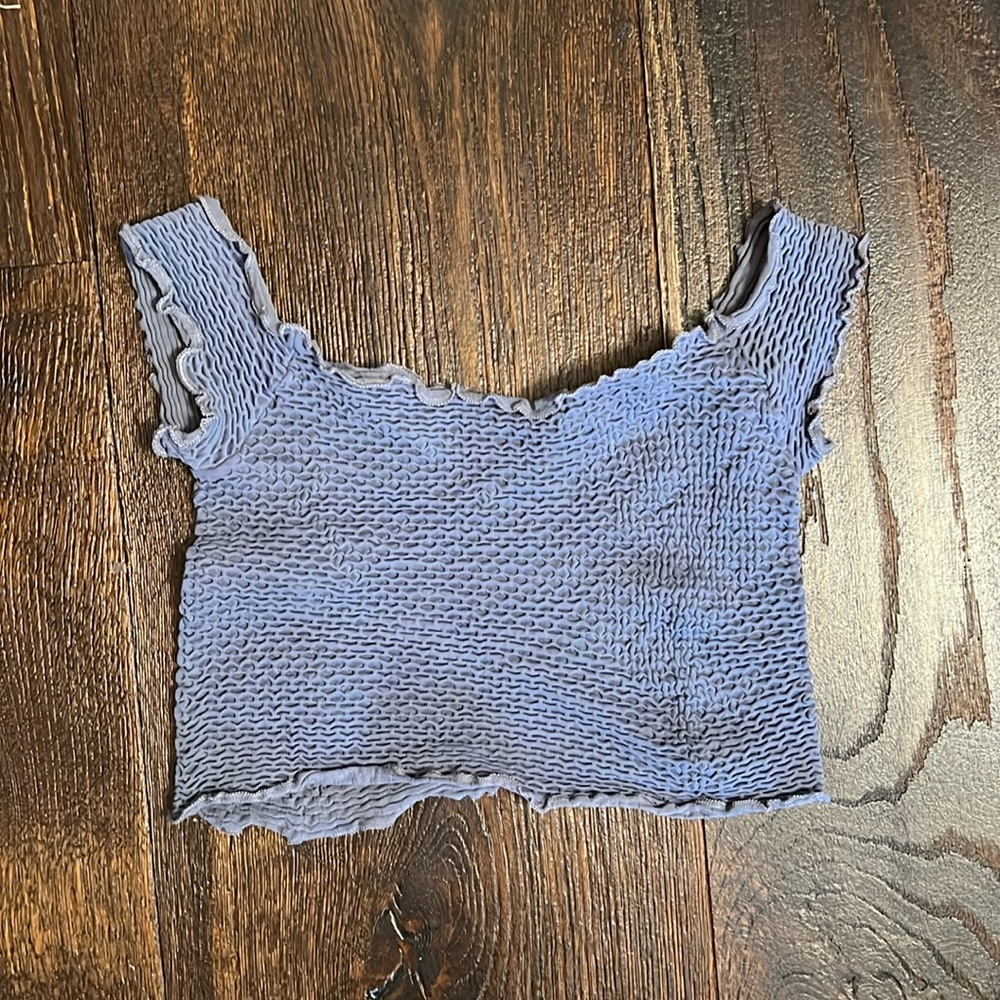 Free People Intimately Smocked Crop Top T-Shirt Off The Shoulder - Picture 3 of 7